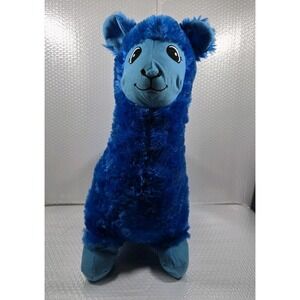 Goffa Blue Llama Alpaca Plush Stuffed Animal Toy 19"Big Eyes